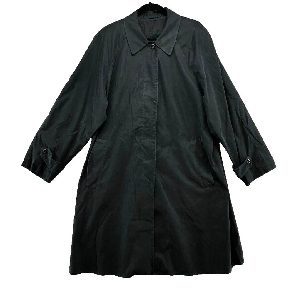 Briggs Providence Bespoke Trench‎ Coat Mens 48 Black Long Outerwear Career
